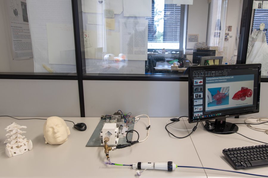 In vitro set-up for testing percutaneous balloon expandable device. In vitro set-up for testing percutaneous balloon expandable device.