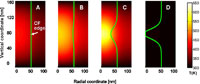 temperature profile in the conductive filament during the reset operation